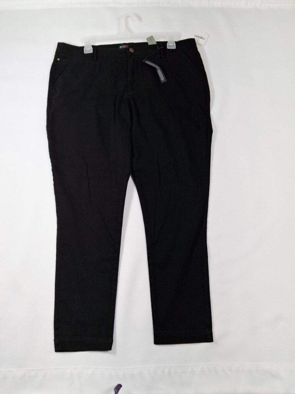 Just Fab Sz 33 (14 – 16) Slim Leg Mid Rise Black Brushed Cotton Jeans Pants